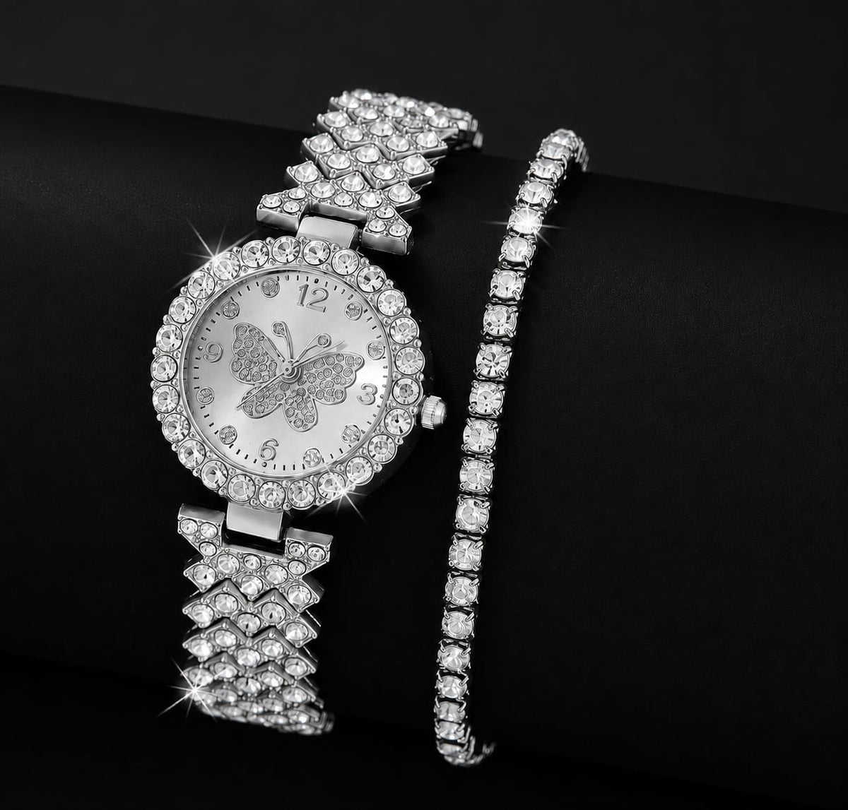 Womens Butterfly Quartz Watch And Bracelet Set Elegant Stylish Durable Practical Choice For Fashion Accessories And Gift Occasions - Golden